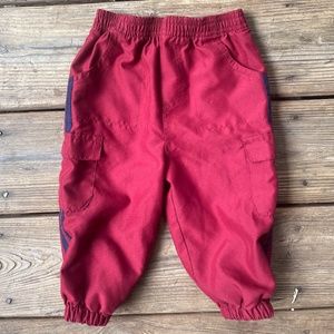 Vintage 90's Lined Red & Navy Striped Joggers Zipped up Ankles Size 12 months
